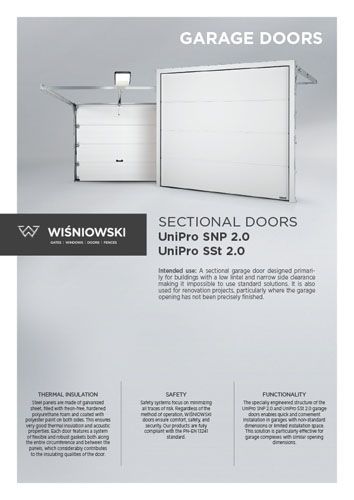 Sectional doors UniPro SNP 2.0, UniPro SSt 2.0 (EN)