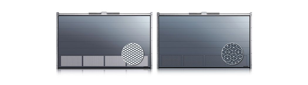 Wentylowane panele w bramie garażowej